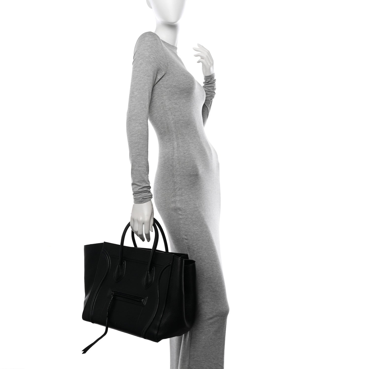Celine Supple Calfskin Medium Phantom Luggage Black 2 of 22