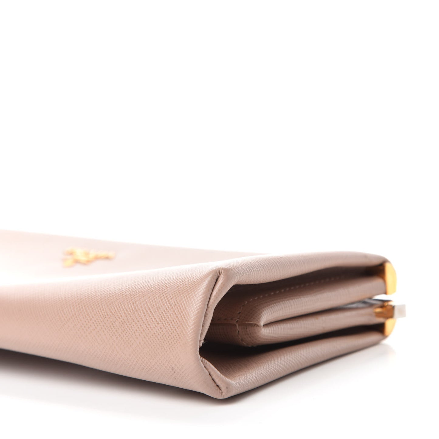 Saffiano Lux East West Frame Clutch Cammeo