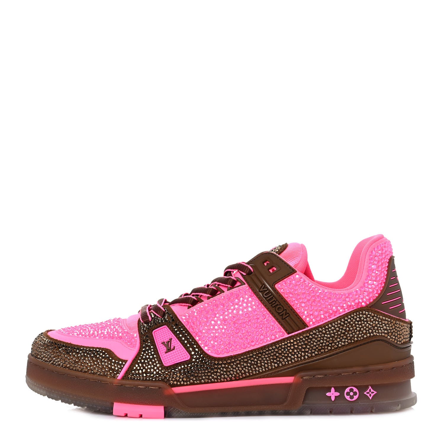 Size 5 men size 7 women Louis Vuitton LV Trainer Brown Pink Louis Vuitton Crystal Mens LV Trainer Sneakers 9.5 Pink  main image 4
