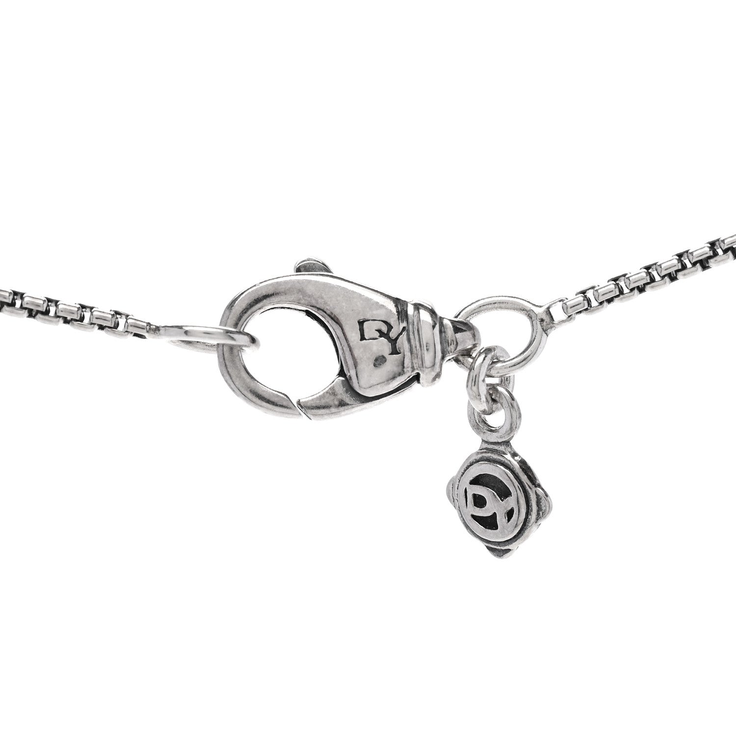 David Yurman Sterling Silver Black Onyx 8mm Petite Chatelaine Pendant Necklace 3 of 4