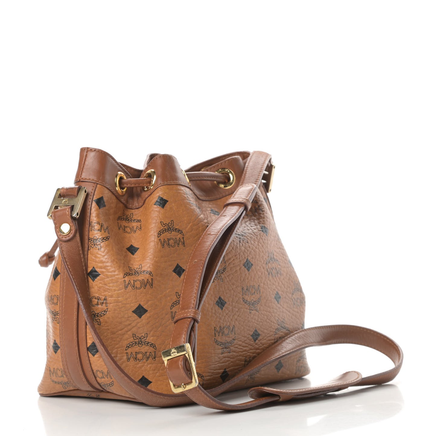 Visetos Essential Drawstring Bucket Bag Cognac