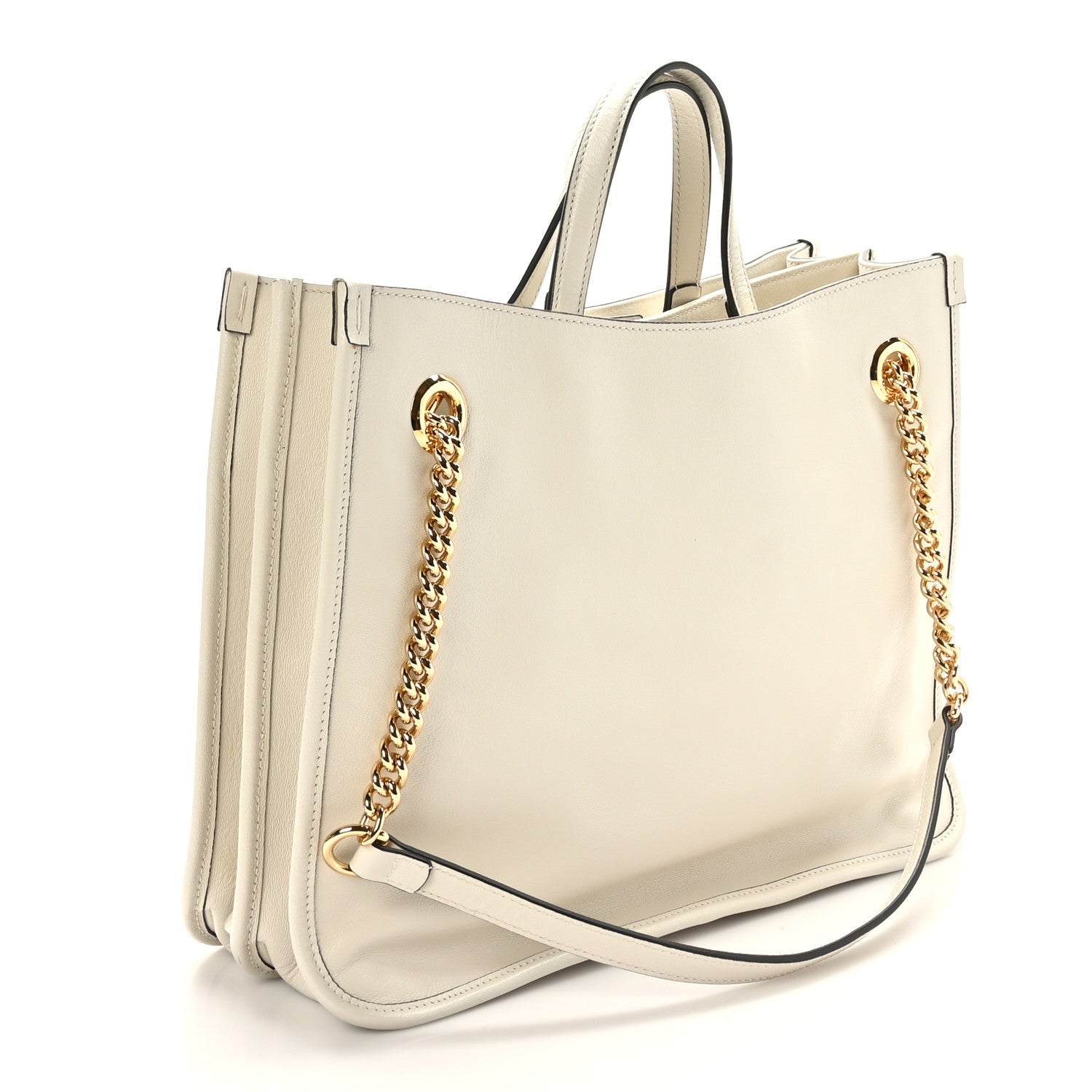 Gucci New Sakai Calfskin Lux Medium Horsebit 1955 Tote Bag Mystic White 4 of 12