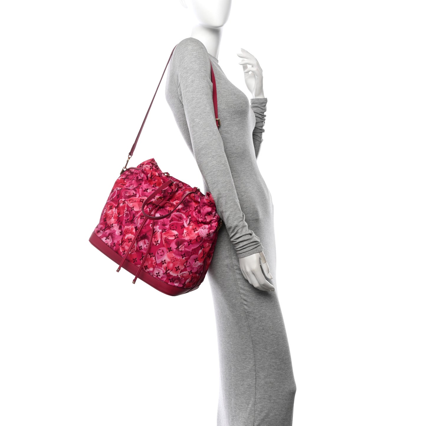 Nylon Monogram Ikat Noefull MM Rose Indien