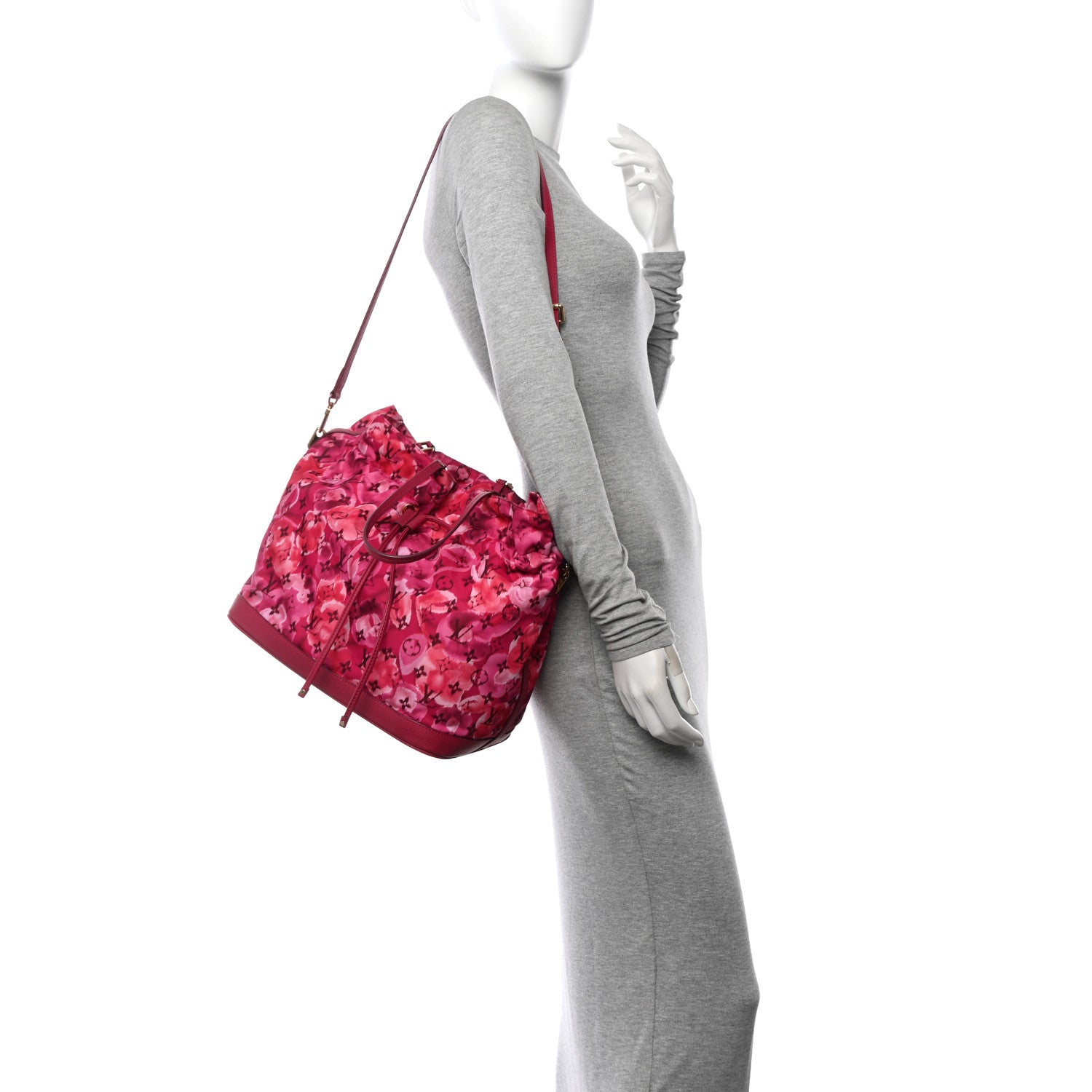 Louis Vuitton Nylon Monogram Ikat Noefull MM Rose Indien 2 of 13