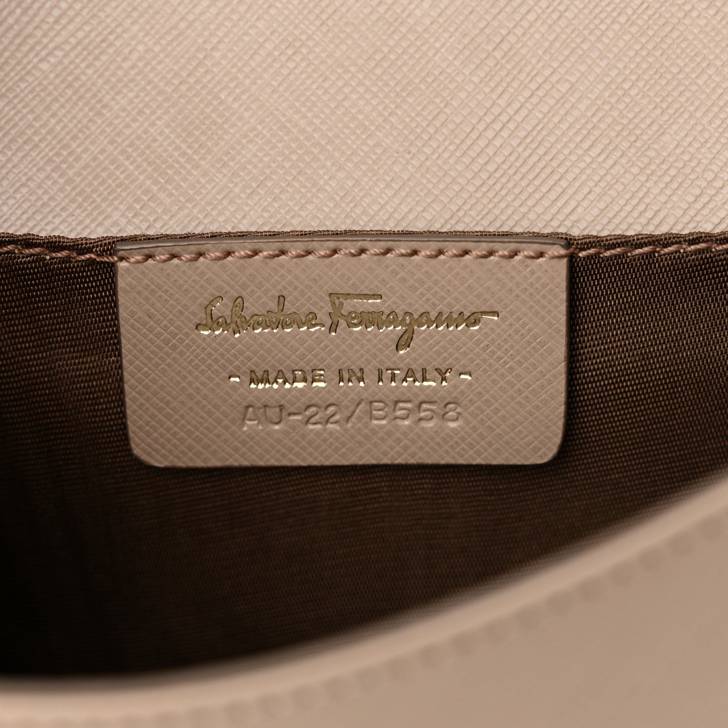 Printed Calfskin Ginny Shoulder Bag Beige