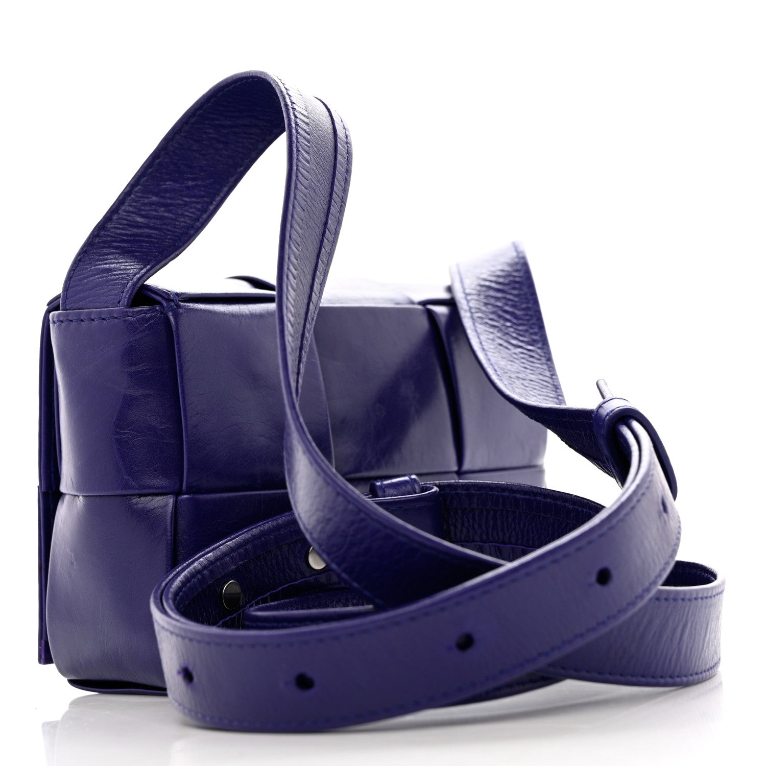 Bottega Veneta Crinkled Lambskin Maxi Intrecciato Extra Mini Cassette Crossbody Bag Unicorn 3 of 11