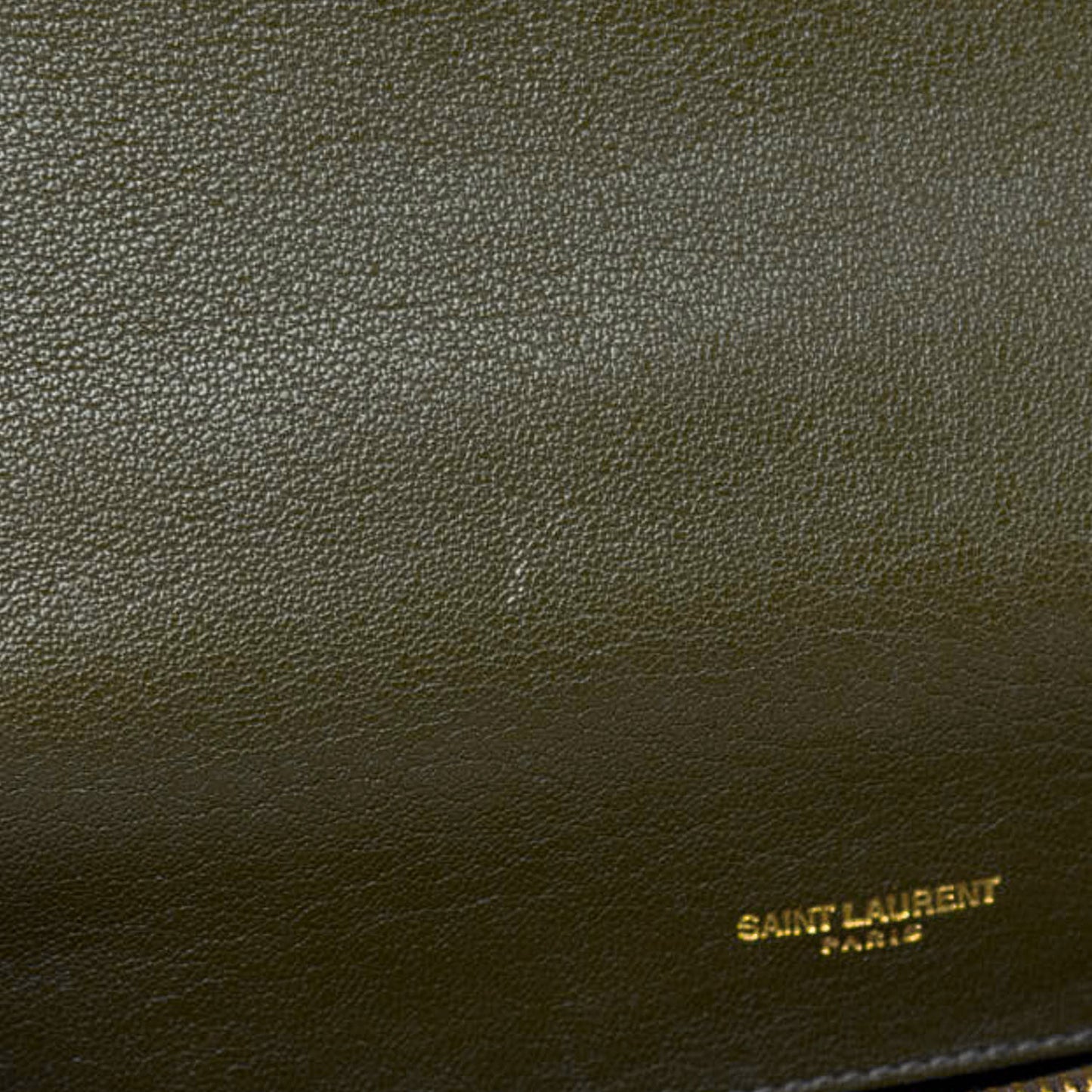 Sheepskin Matelasse Chevron Monogram Medium College Bag Military Olive