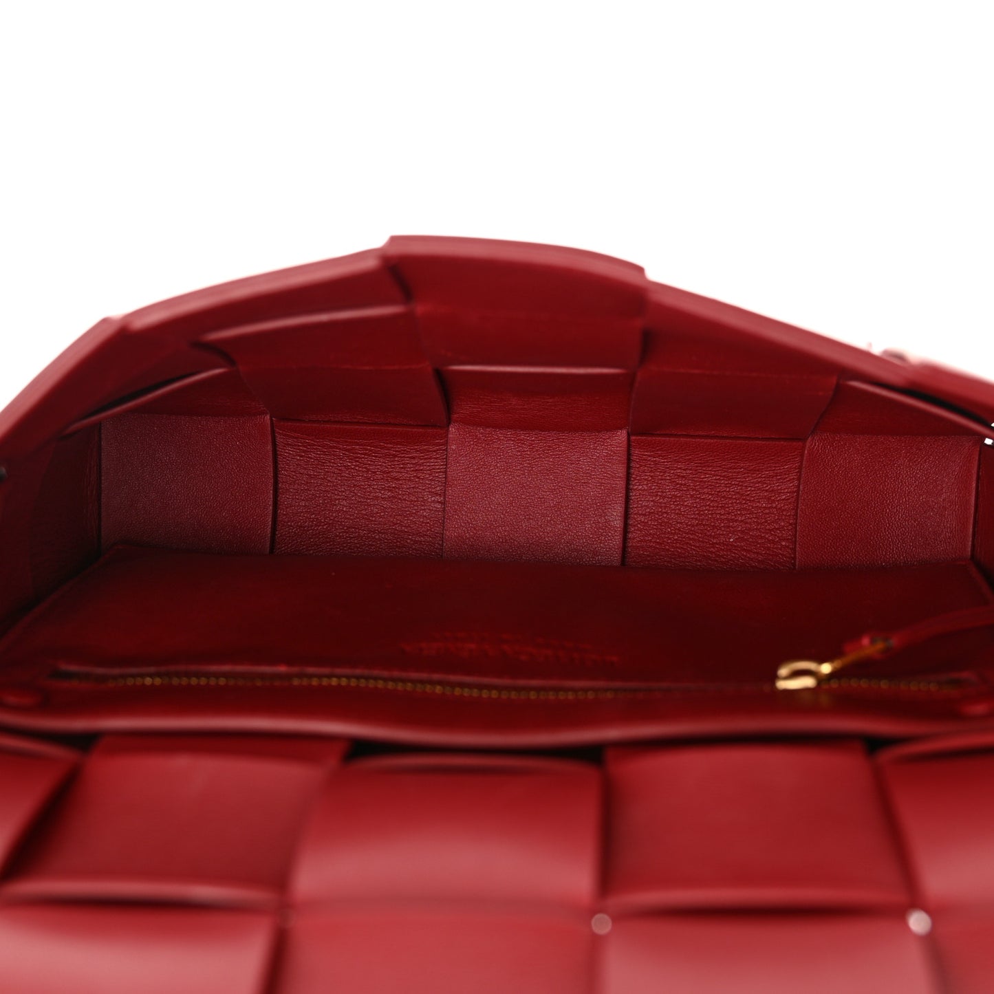 Patent Maxi Intrecciato Cassette Crossbody Bag Red