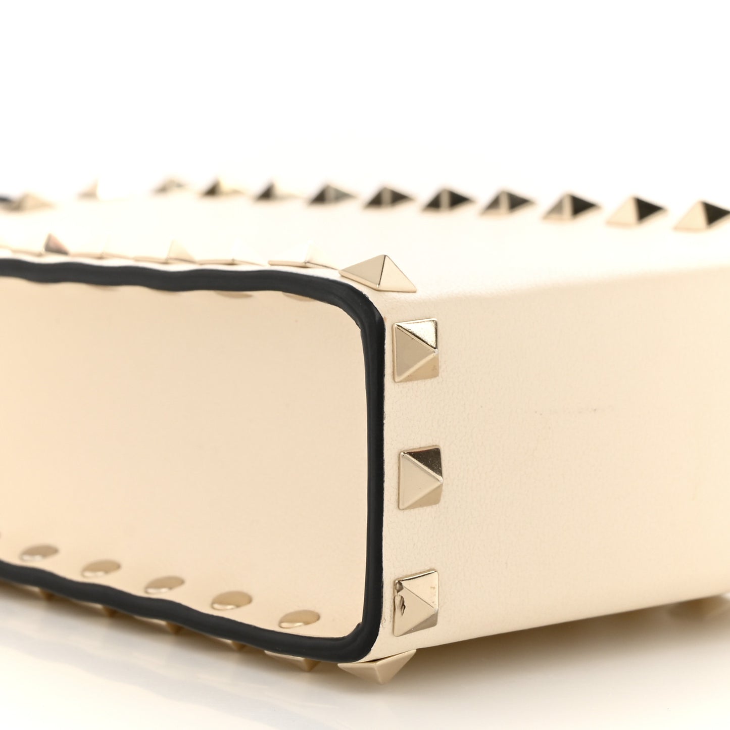 Calfskin Rockstud Phone Holder Ivory