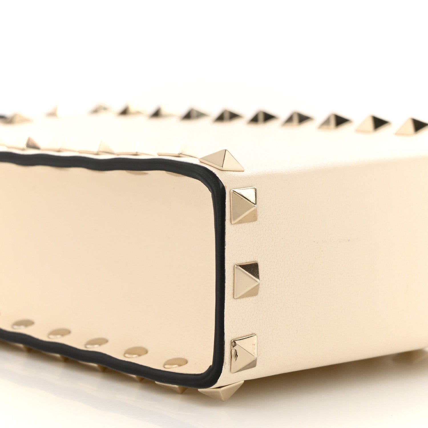 Valentino Garavani Calfskin Rockstud Phone Holder Ivory 8 of 11