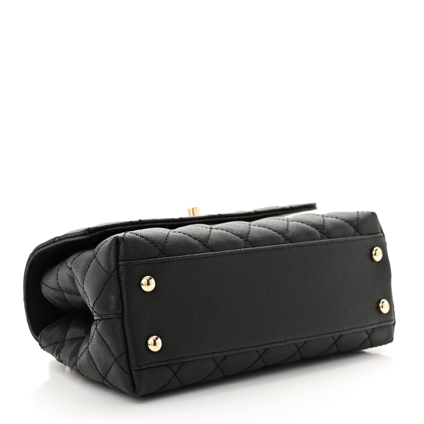Caviar Quilted Mini Coco Handle Flap Black