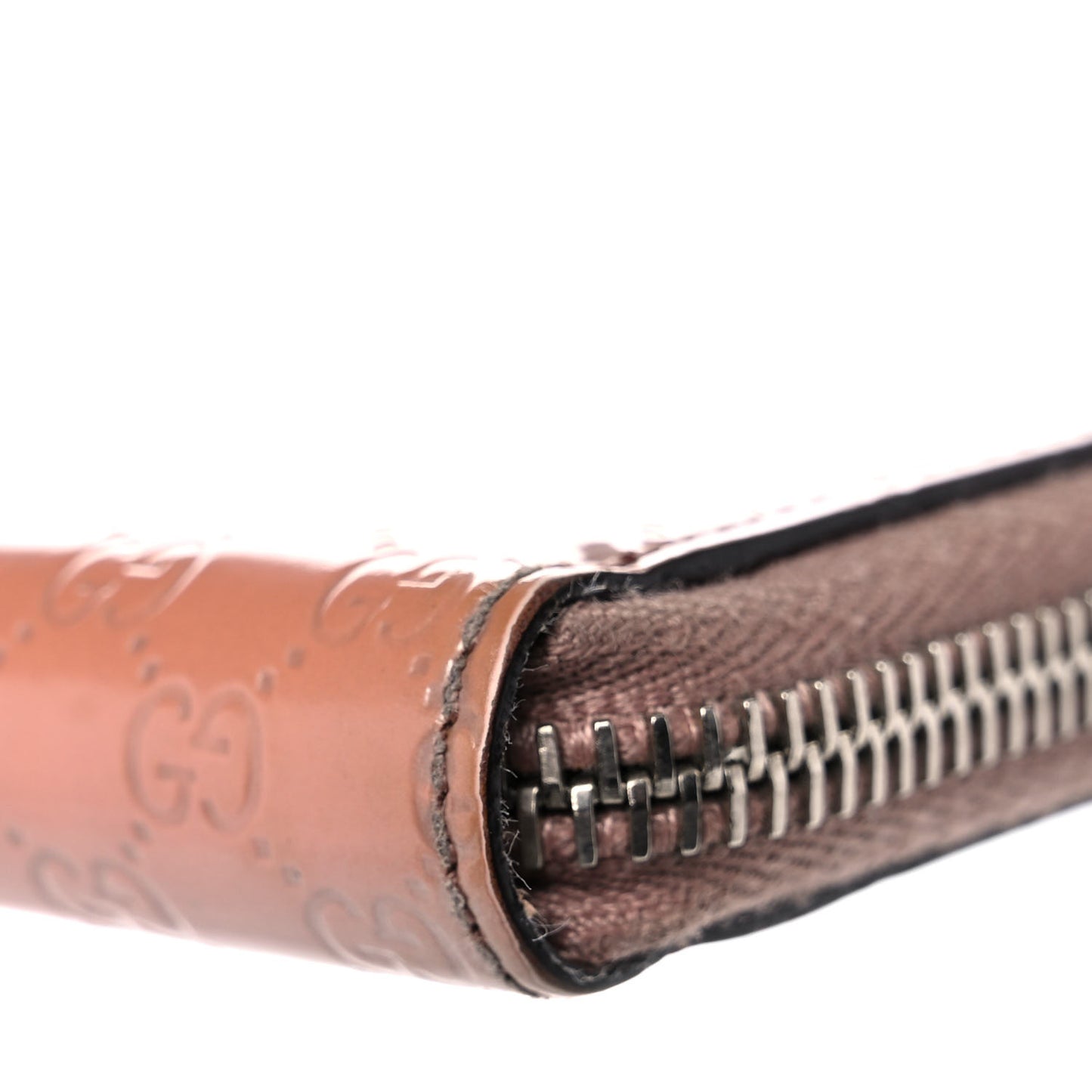 Patent Microguccissima Zip Around Wallet Pink