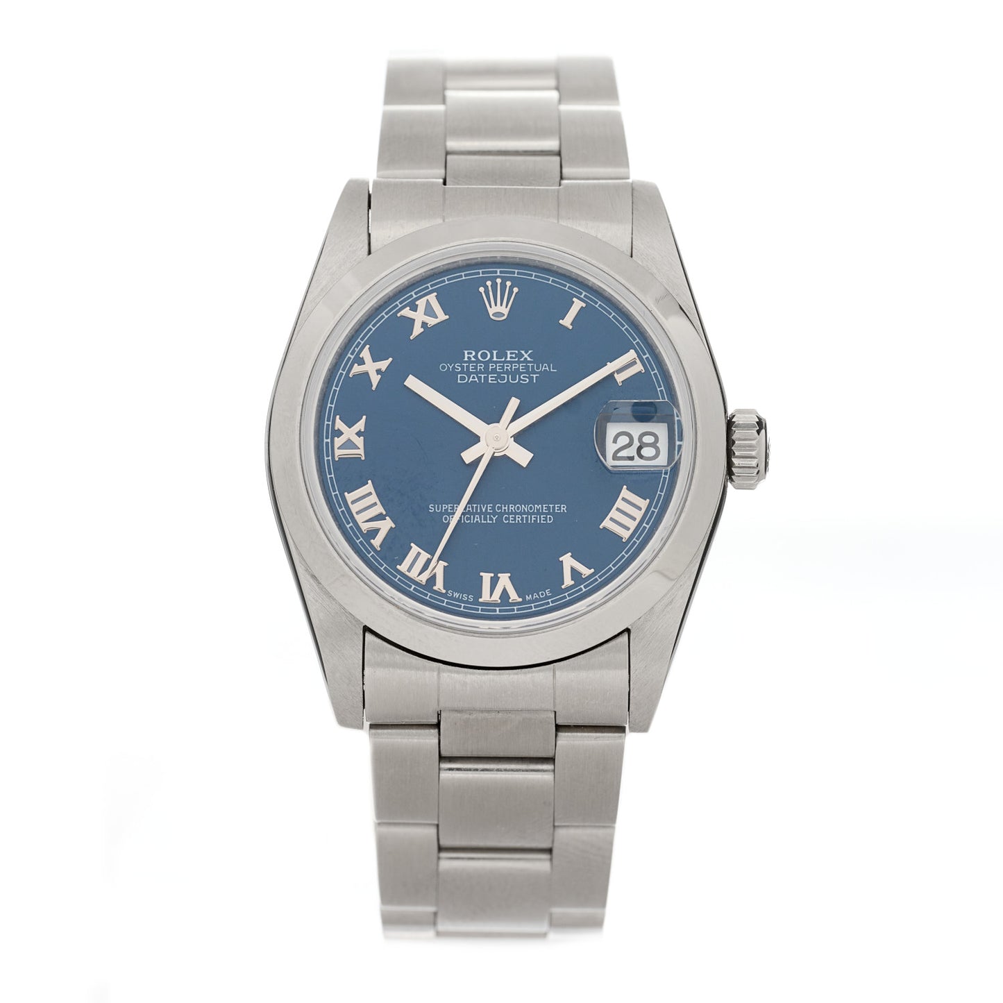 Stainless Steel 31mm Oyster Perpetual Datejust Watch Blue Roman 78240