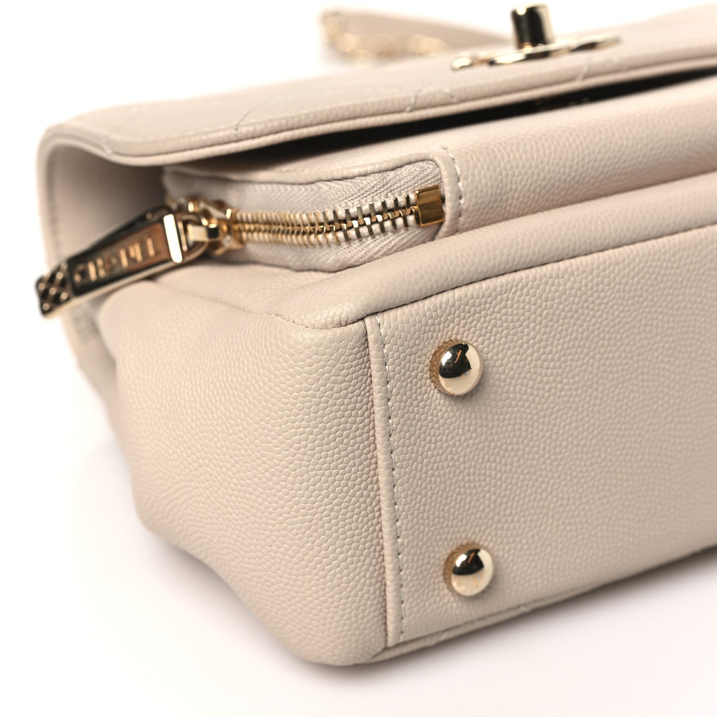 Caviar Quilted Small Business Affinity Flap Beige