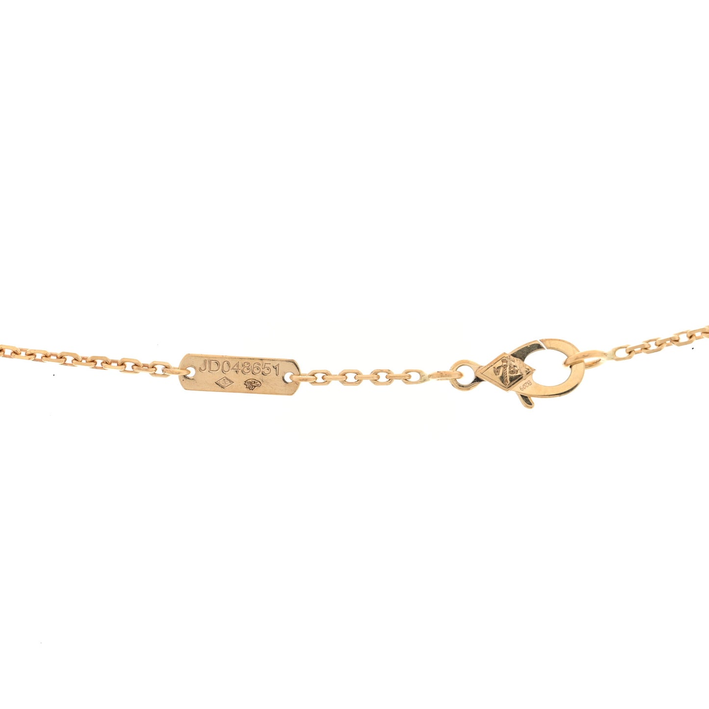 18K Yellow Gold Diamond Vintage Alhambra Pendant Necklace