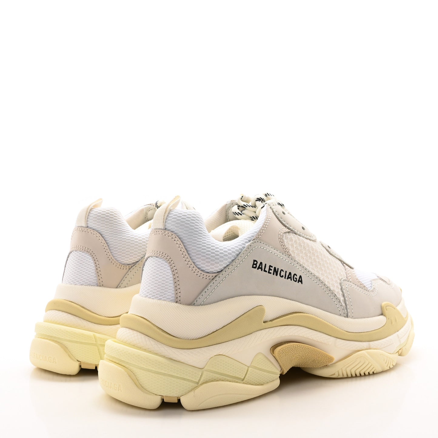 Fabric Mesh Mens Triple S Sneakers 12 White