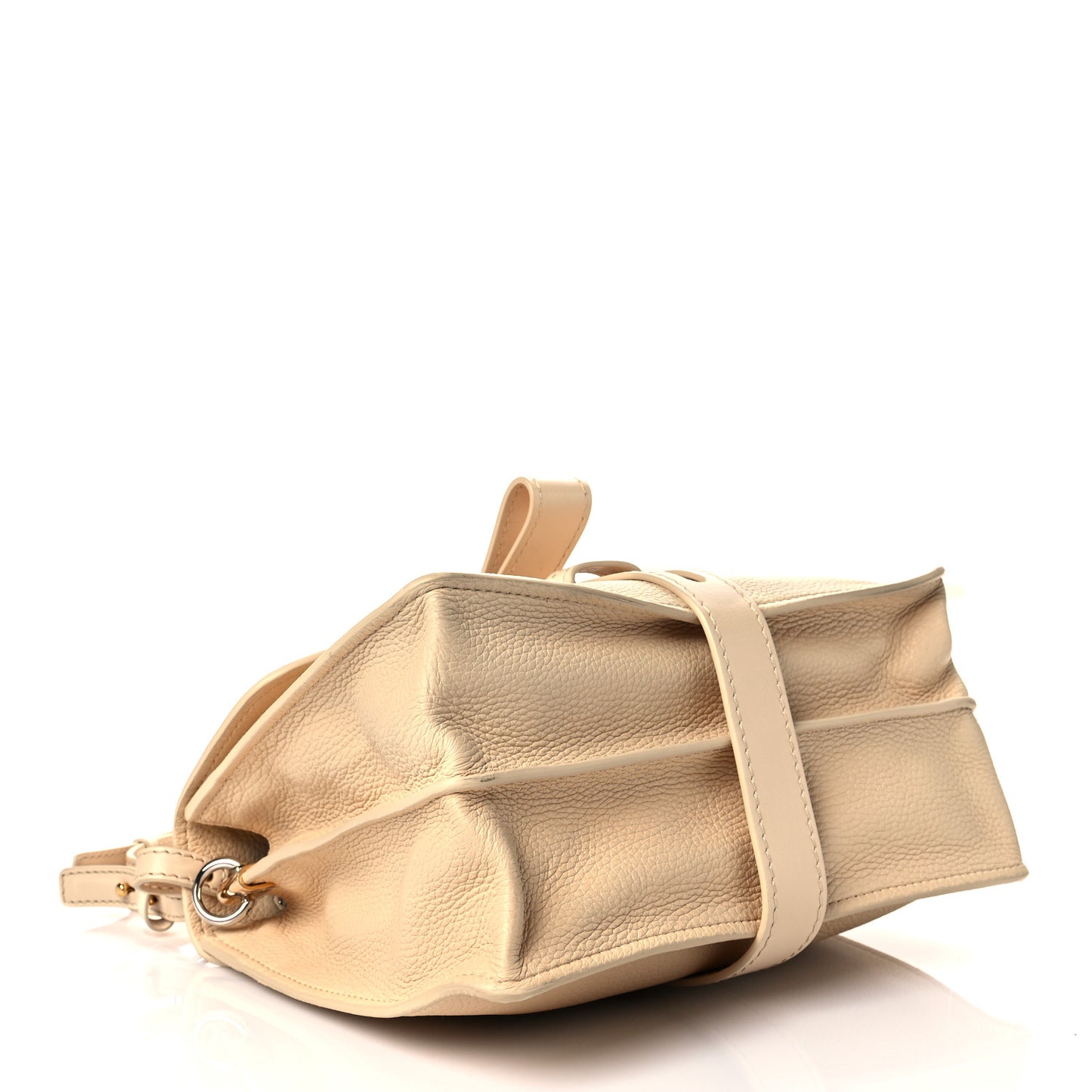 Shiny Grained Calfskin Medium Aby Day Shoulder Bag Blondie Beige