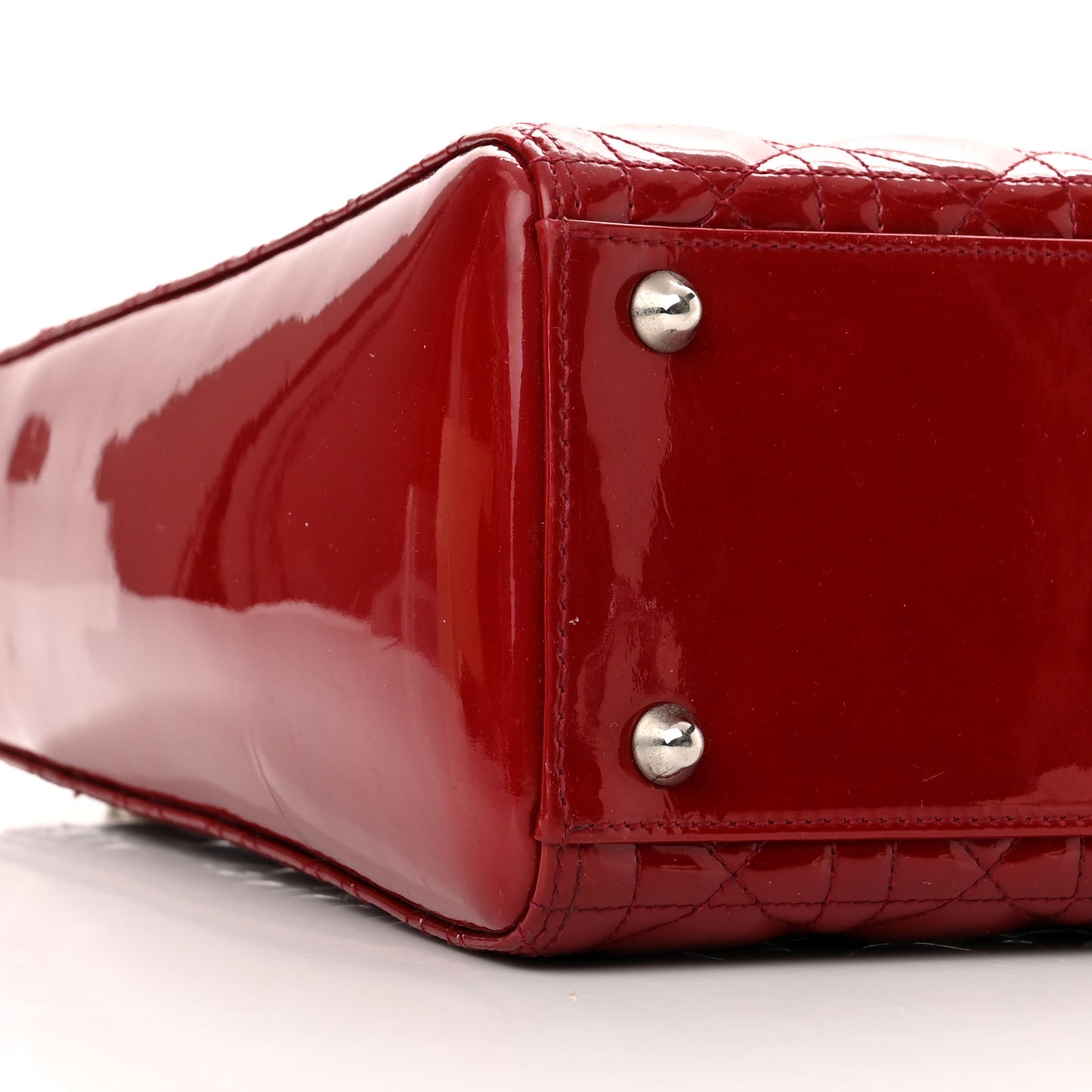 Patent Cannage Large Lady Dior Red