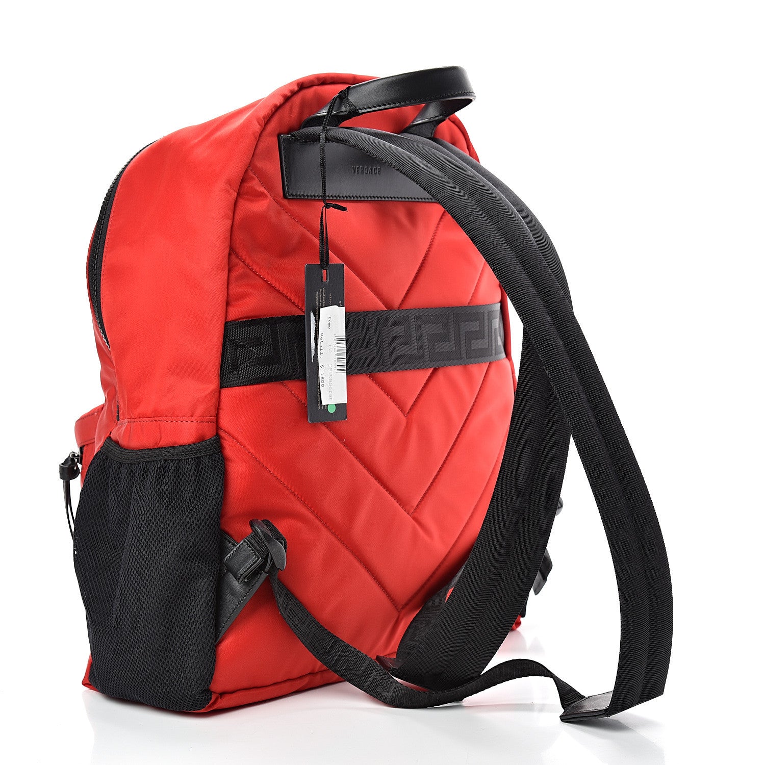 Versace Nylon Palazzo Backpack Red Black 2 of 9