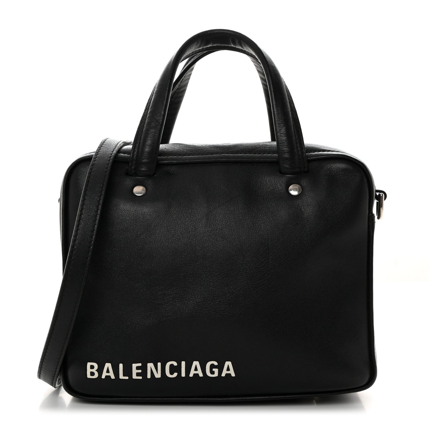 Shiny Day Calfskin XS Triangle Square Bag Black