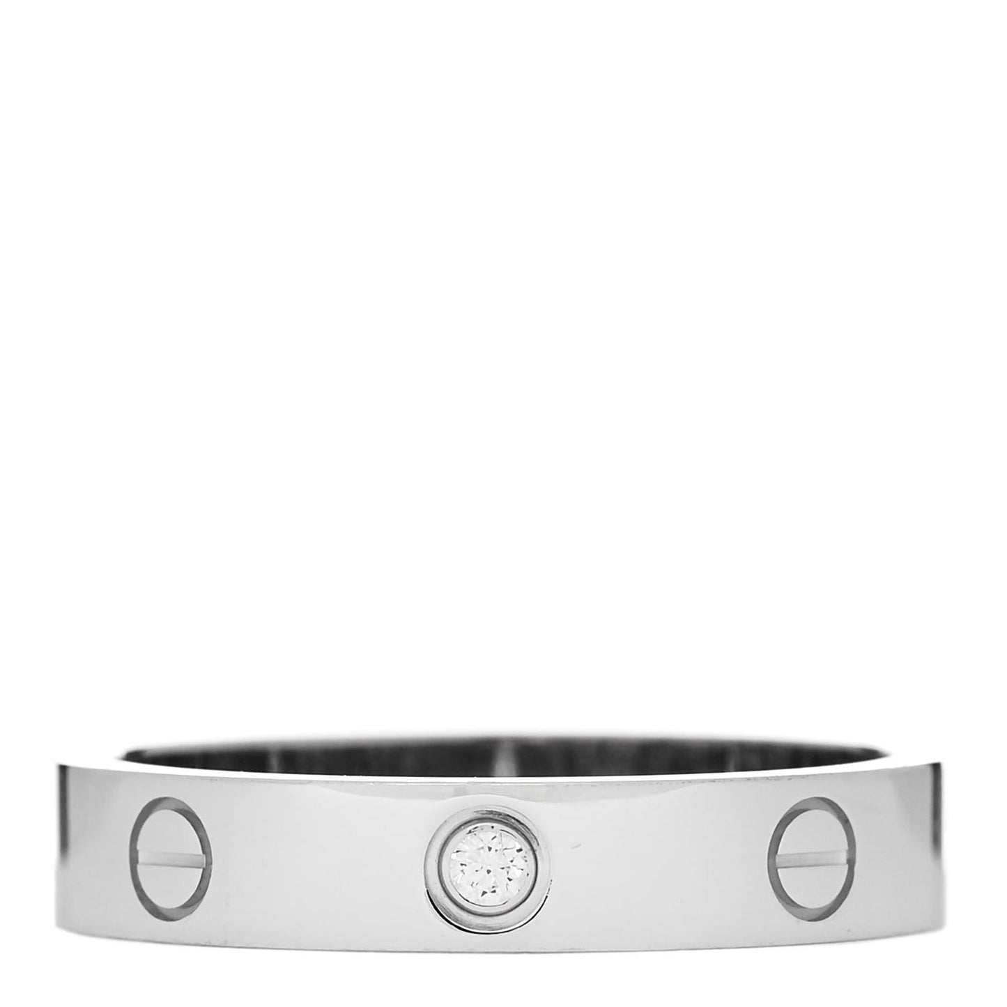 18K White Gold Diamond 4mm LOVE Wedding Band Ring 58 8.5