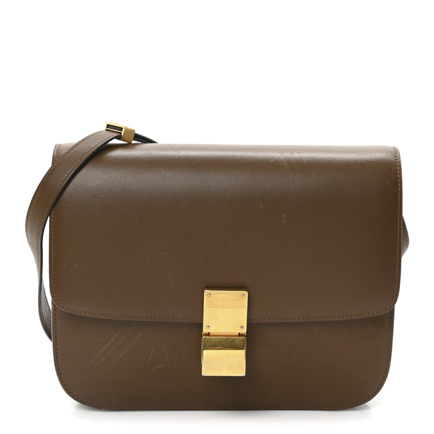 Smooth Calfskin Medium Classic Box Flap Bag Camel