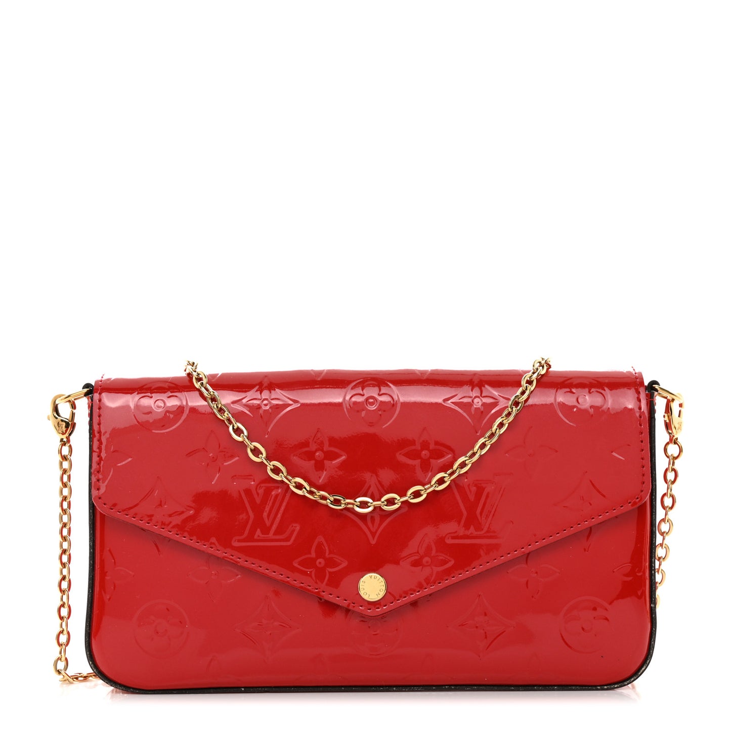 Vernis Felicie Pochette Chain Wallet Cherry