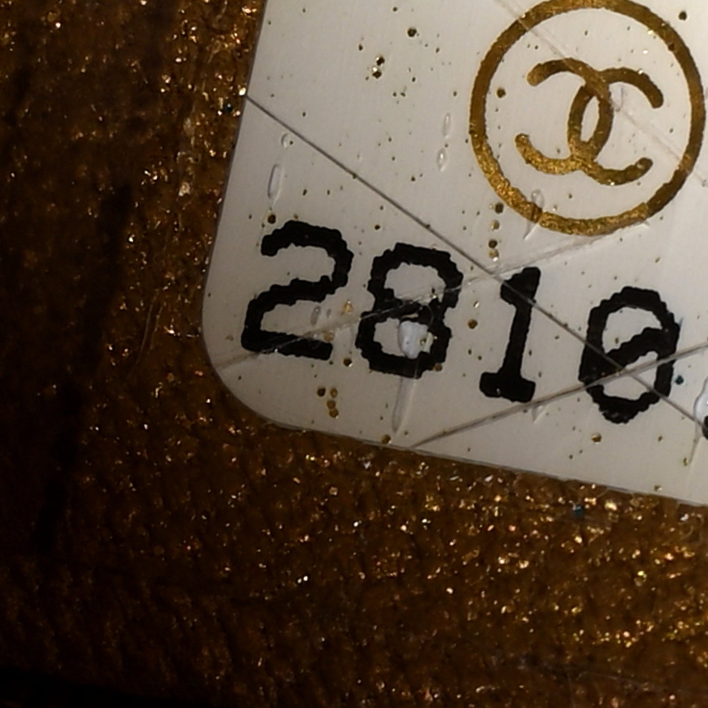 Metallic Lambskin Quilted Egyptian Amulet Round Clutch With Chain Gold