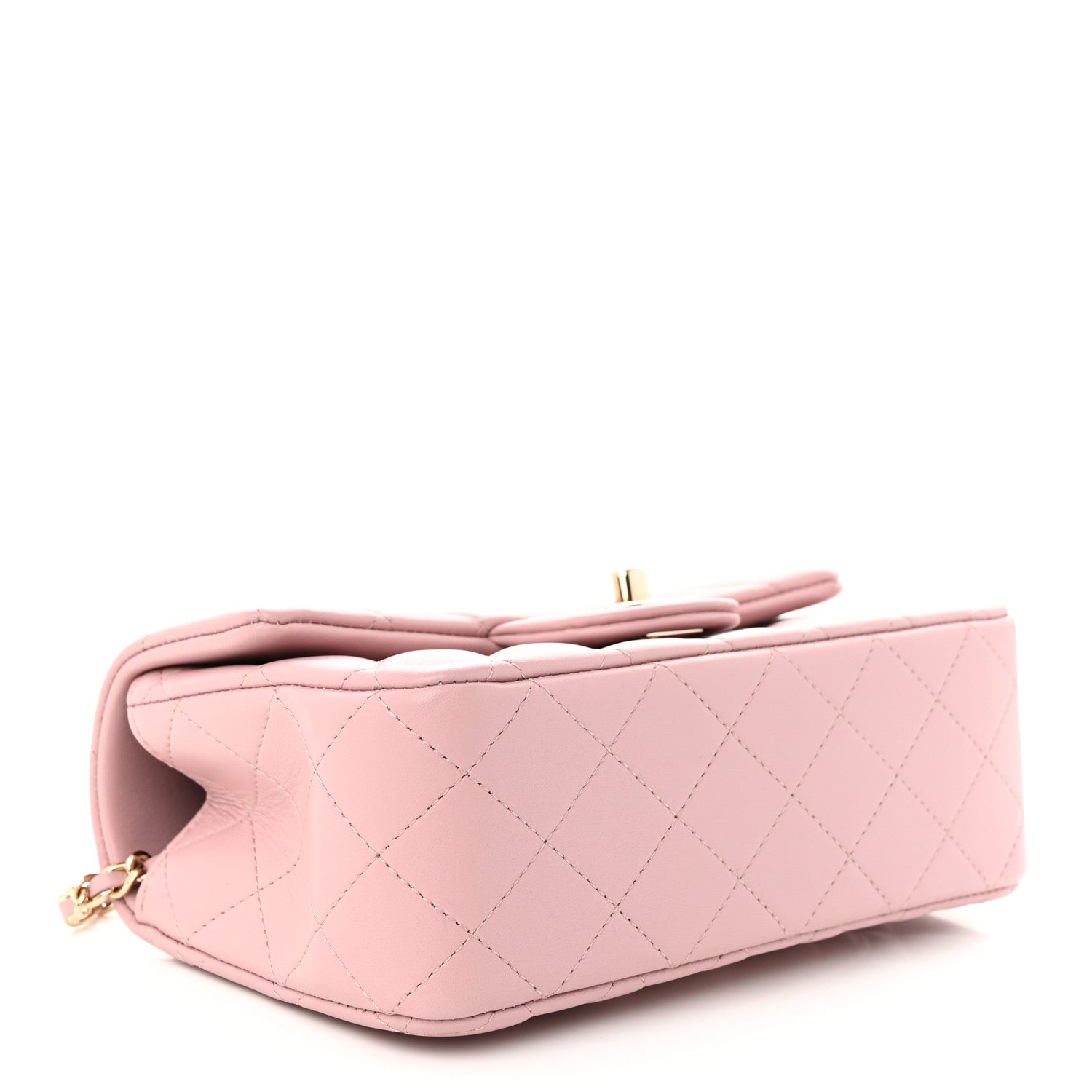 Chanel Lambskin Quilted Mini Top Handle Rectangular Flap Light Pink 4 of 11