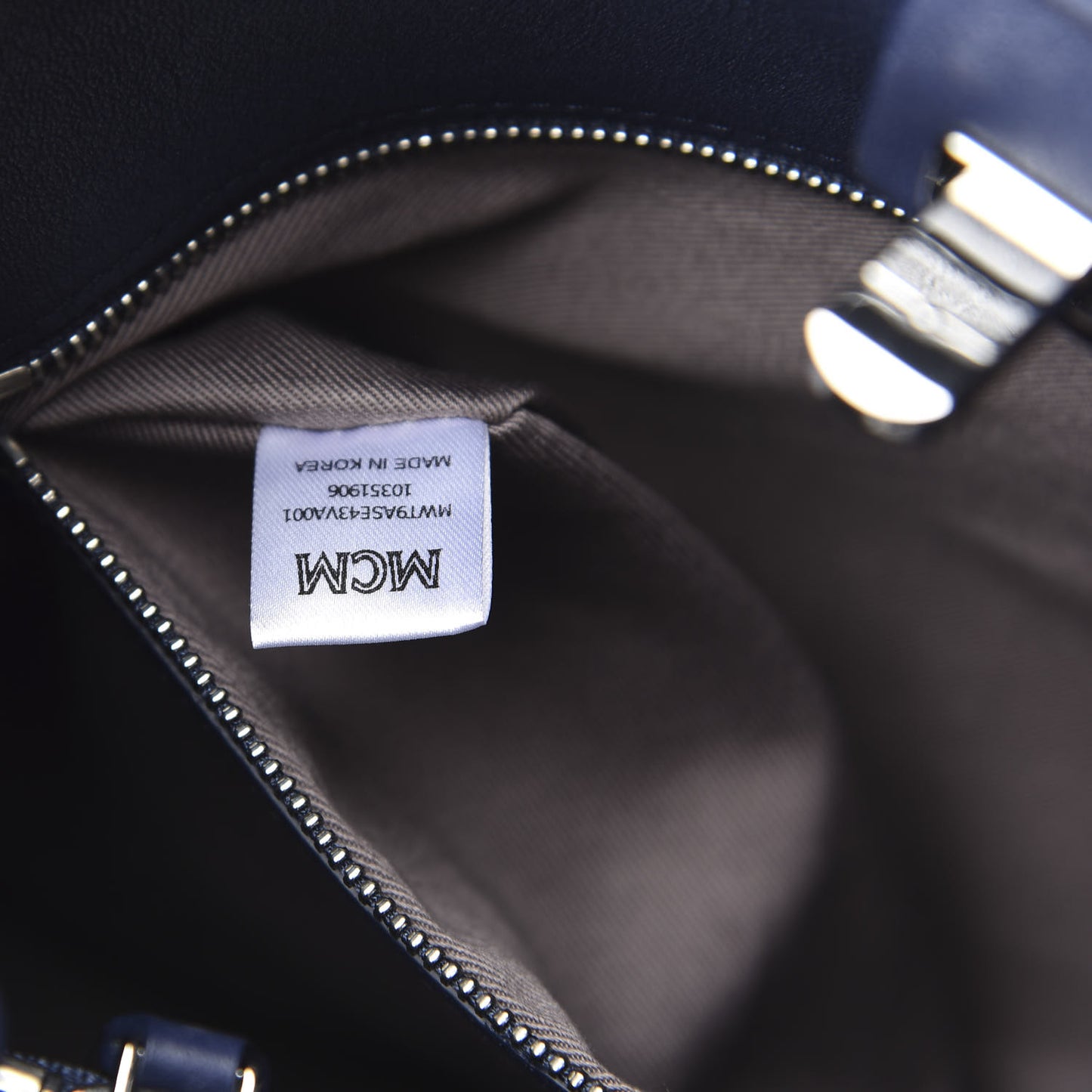 Calfskin Ottomar Monogram Large Essential Tote Navy Blue