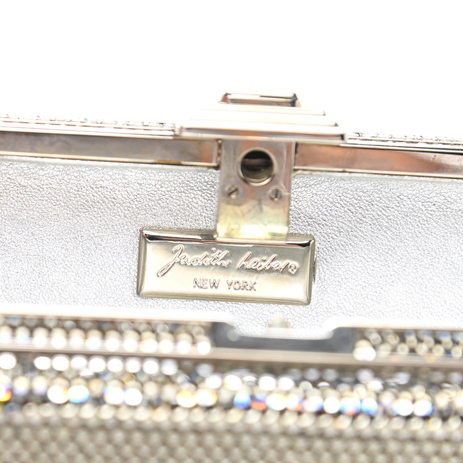Judith Leiber Swarovski Crystal Minaudiere Clutch Silver 5 of 7