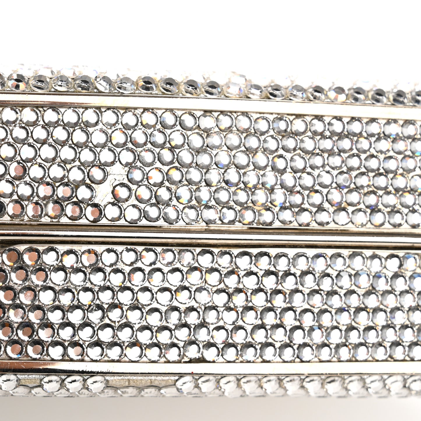 Swarovski Crystal Minaudiere Clutch Silver