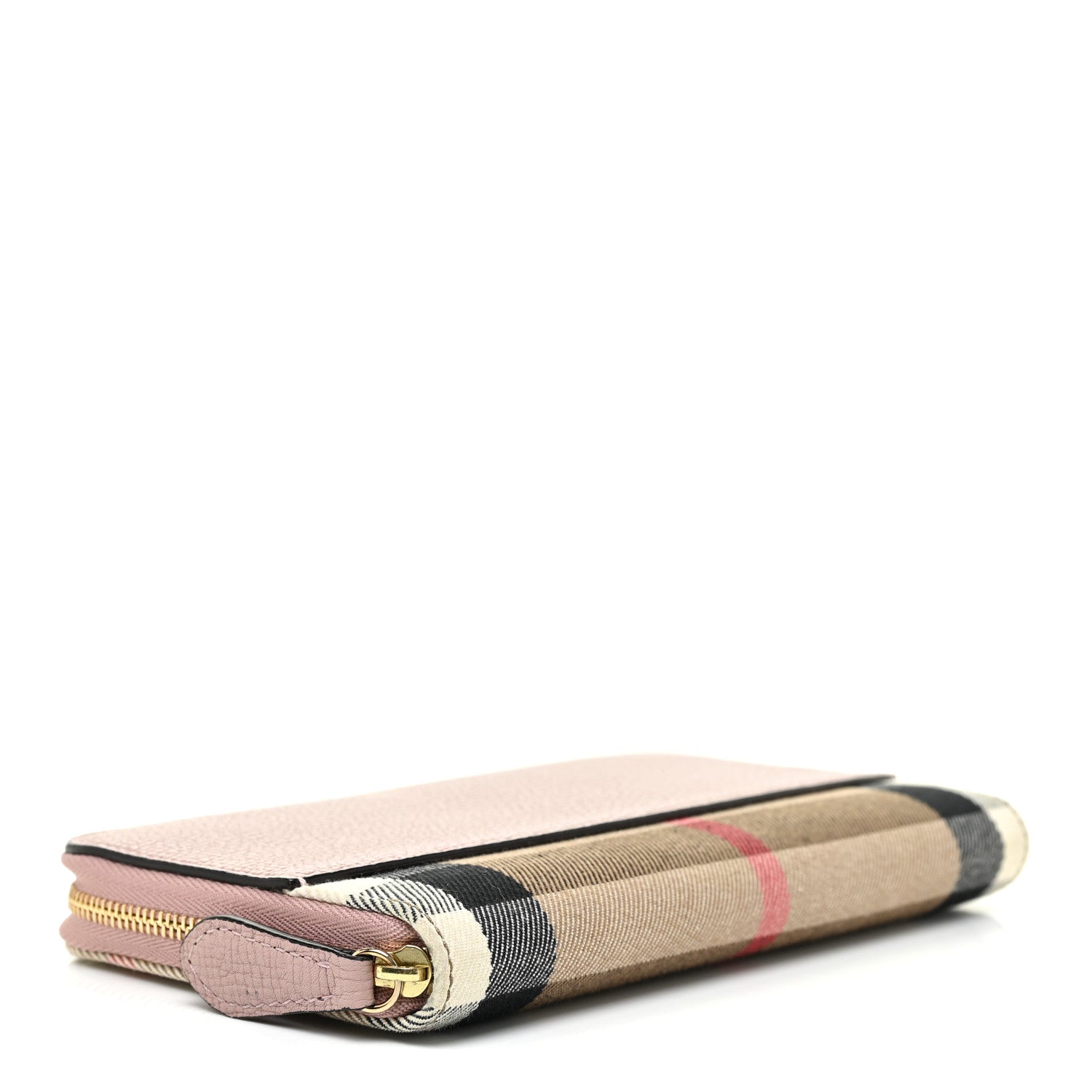 Burberry Grainy Calfskin House Check Elmore Zip Around Wallet Mauve Pink 4 of 11