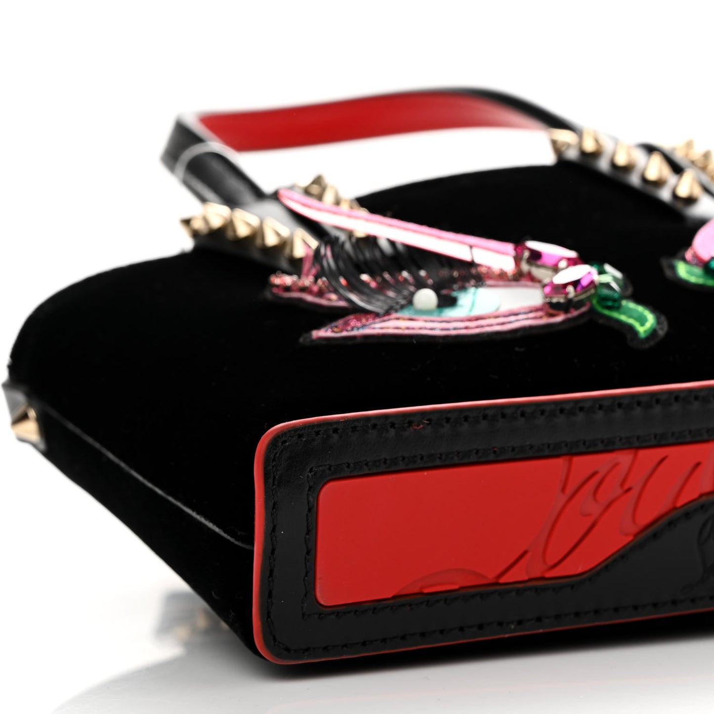 Velour Eyelet Nano Cabata Tote Black Multicolor