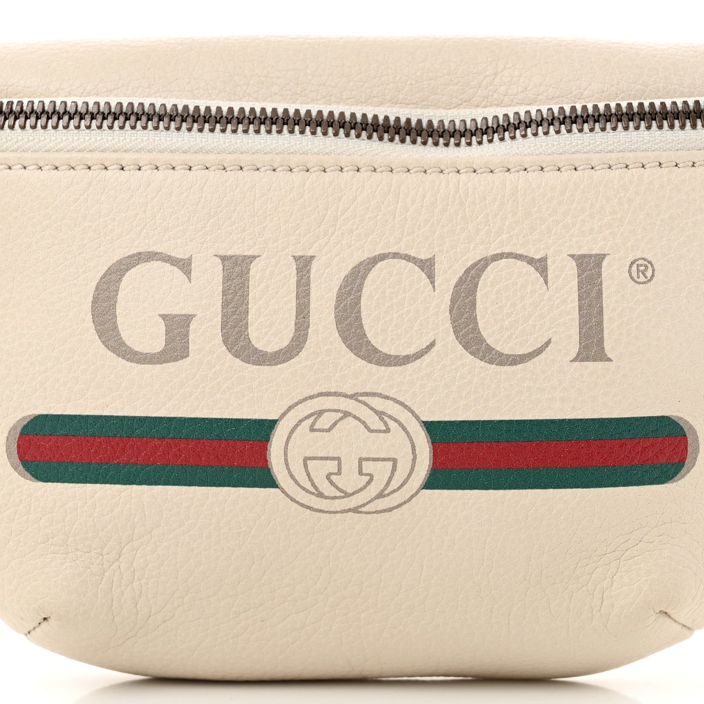 Grained Calfskin Small Logo Belt Bag White