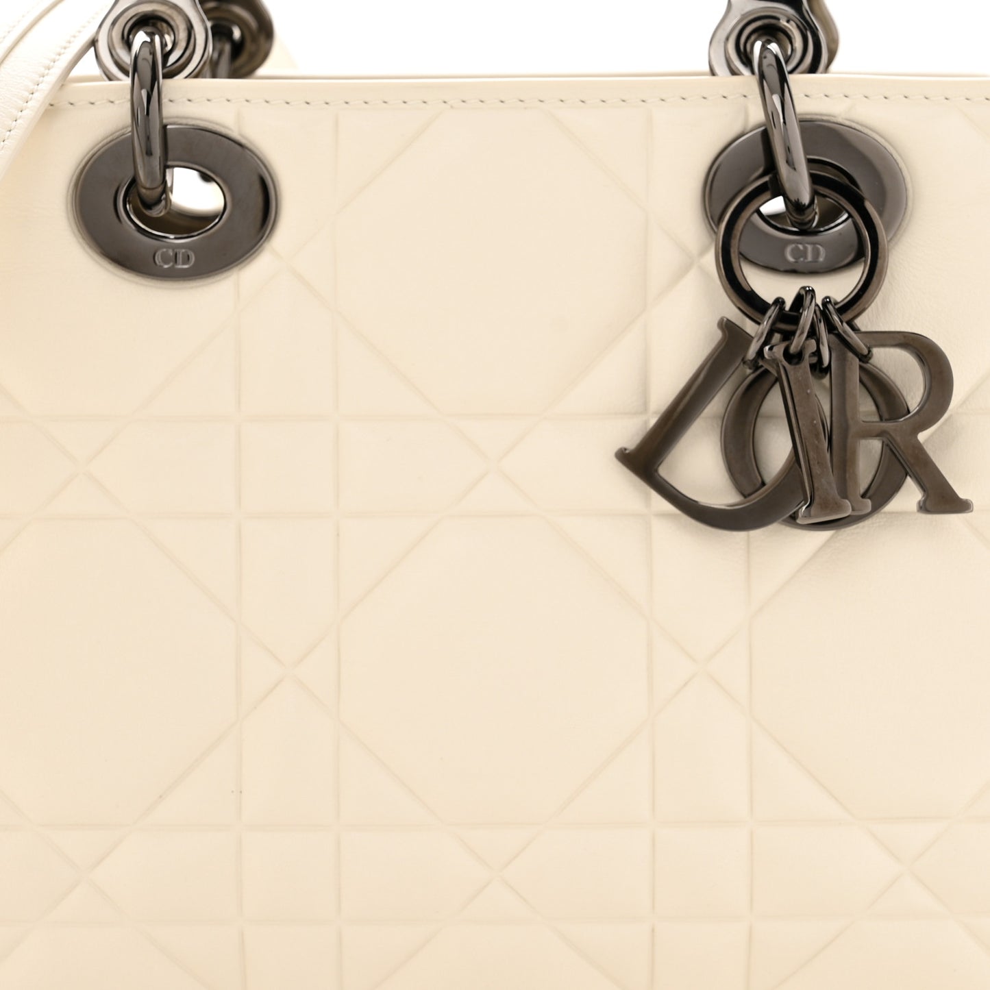 Calfskin Cannage Small The Lady 95.22 Ivory