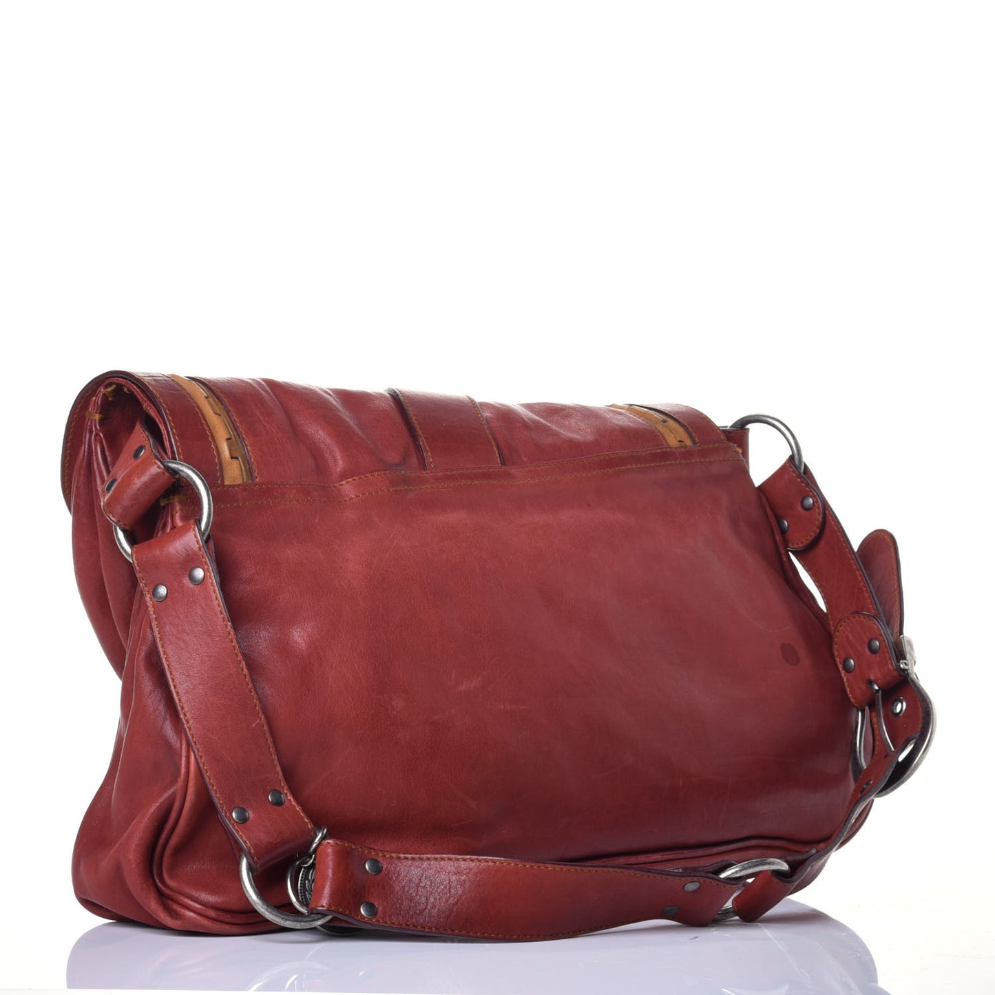 Calfskin Medium Gaucho Double Saddle Red
