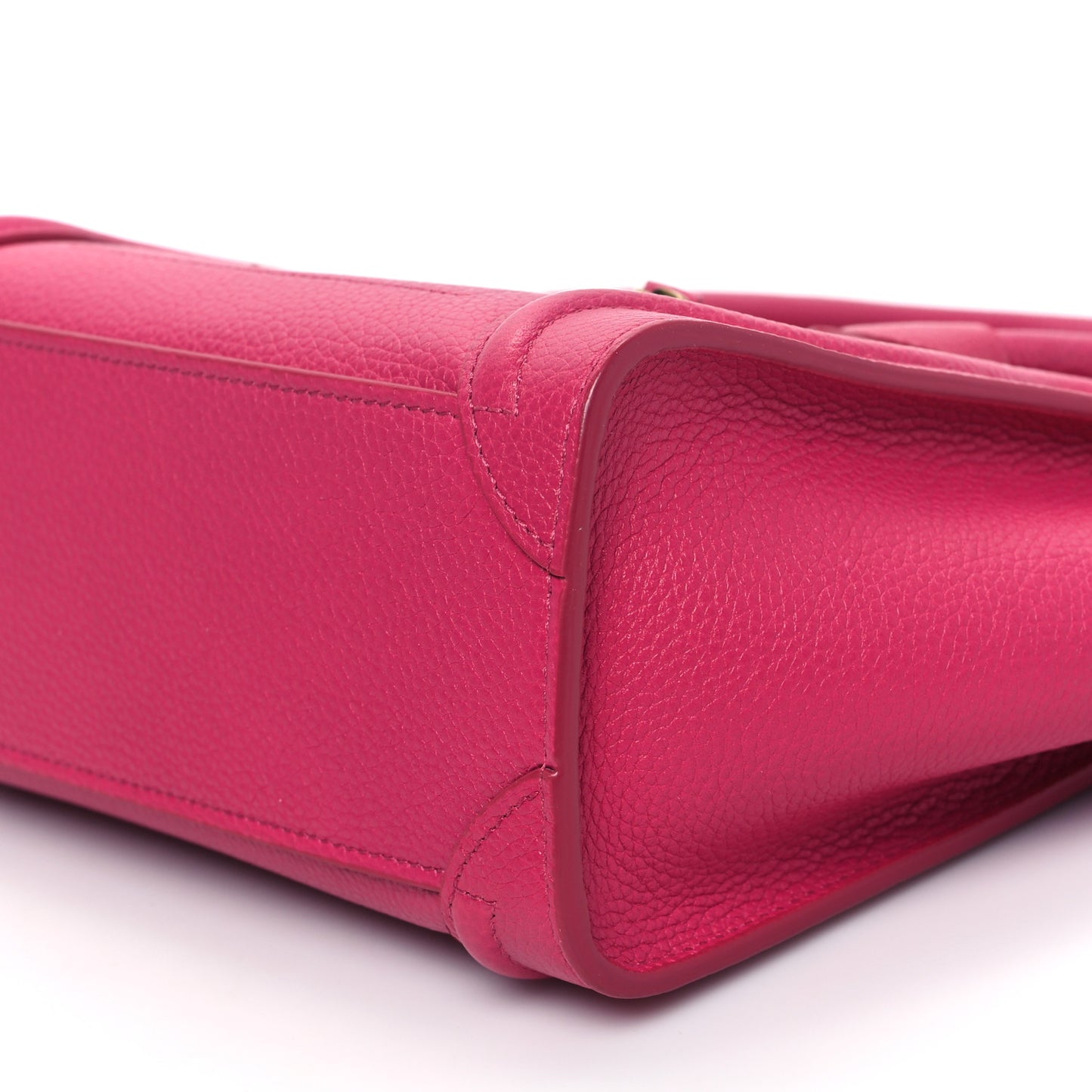 Drummed Calfskin Nano Luggage Fuchsia