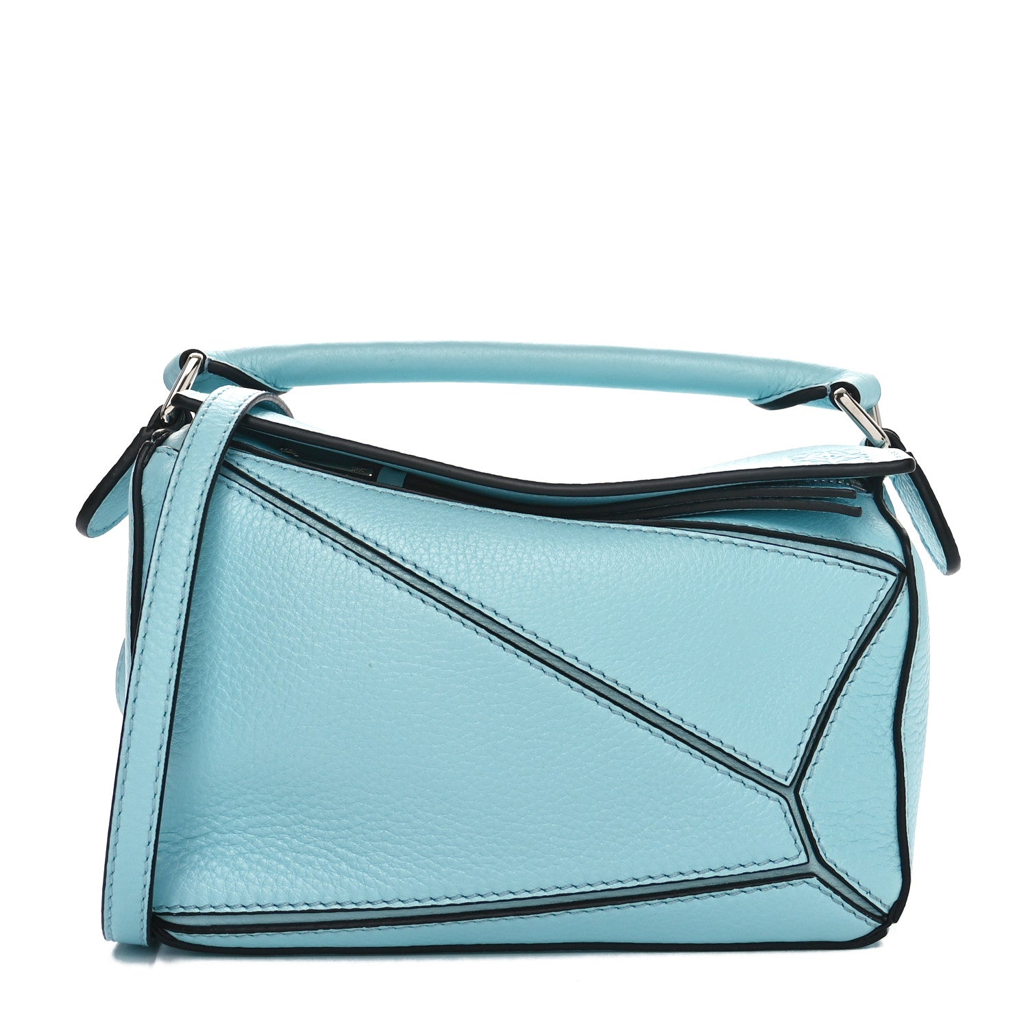 LOEWE レザー ケース 水色 Loewe Calfskin Mini Puzzle Bag Light Blue 1672160 – FASHIONPHILE