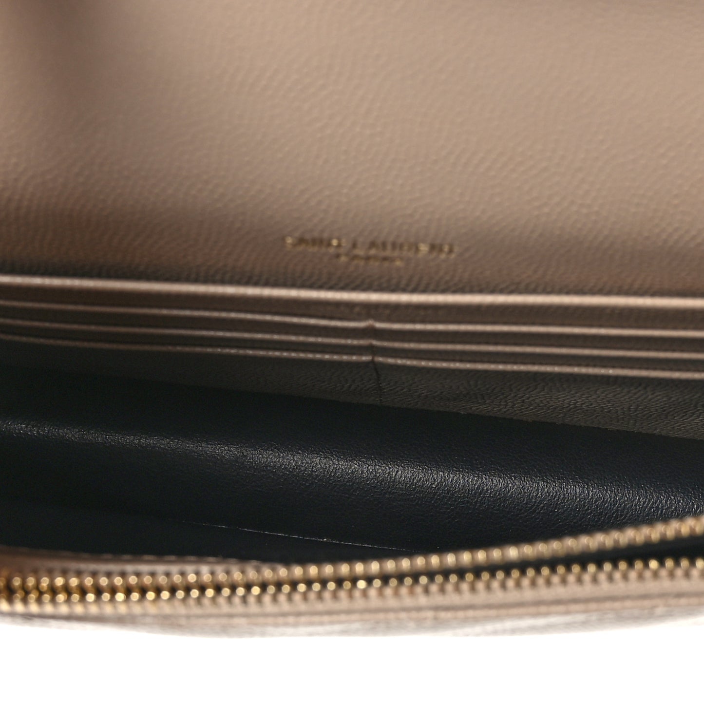 Grain De Poudre Matelasse Chevron Monogram Envelope Chain Wallet Dark Beige