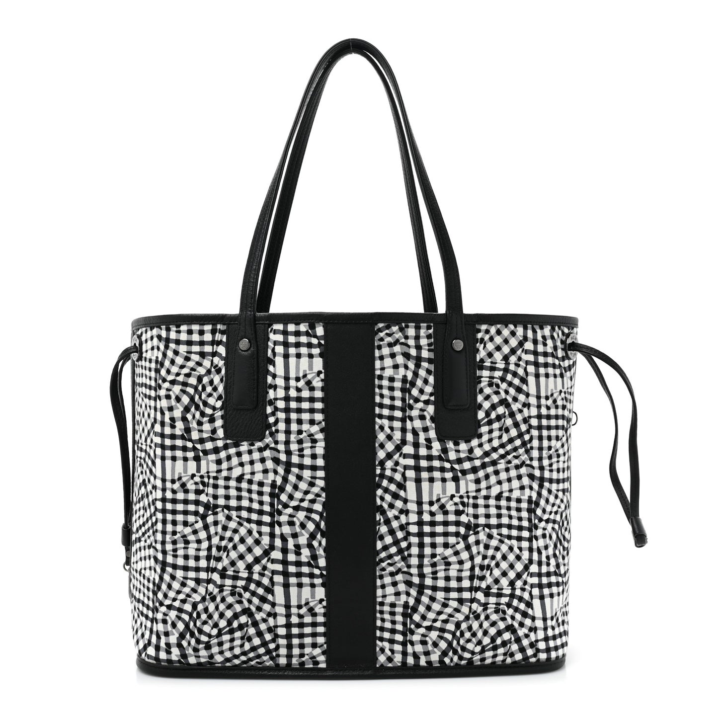 Grained Calfskin Visetos Medium Liz Reversible Shopper Tote Black