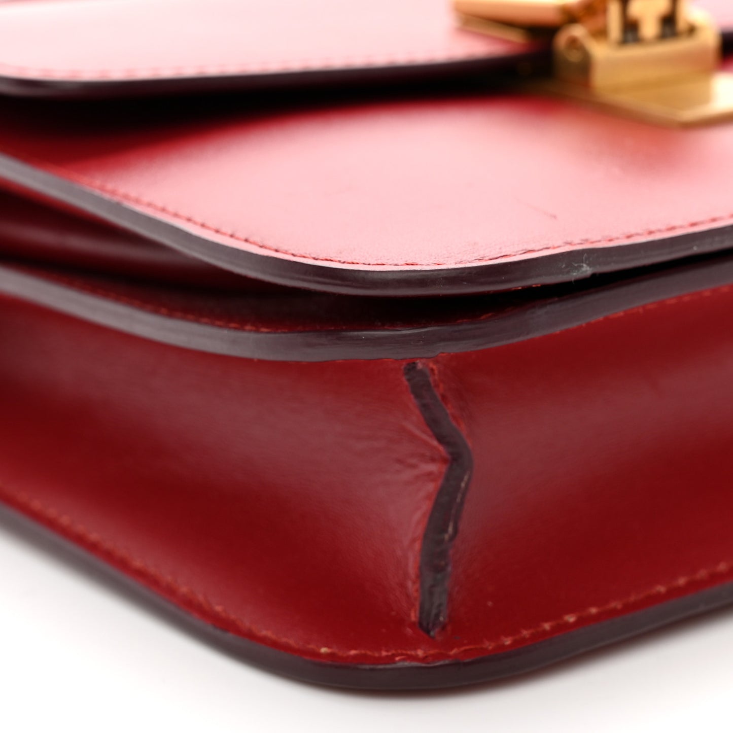 Box Calfskin Teen Classic Box Flap Bag Red