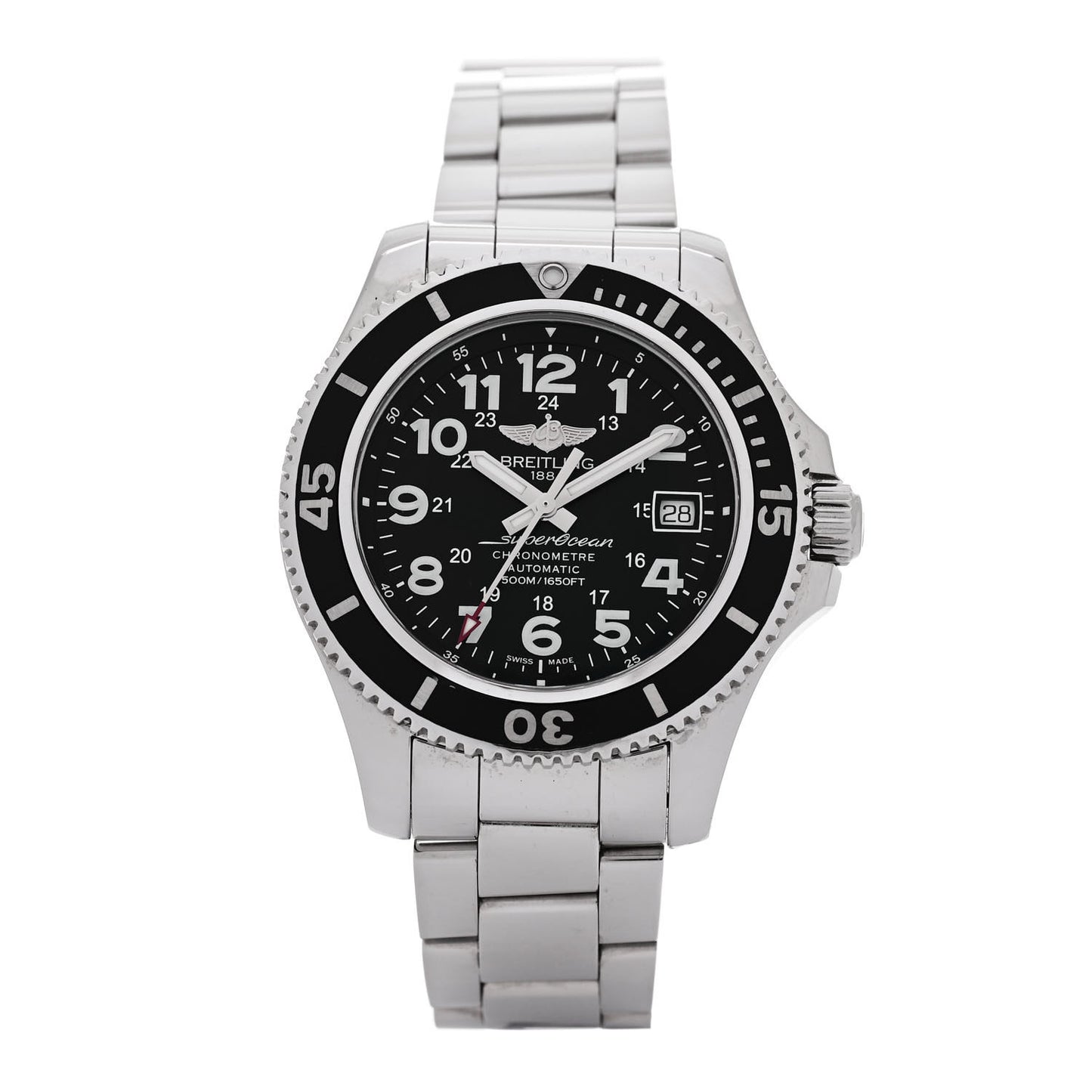 Stainless Steel 42mm Super Ocean Chronometer Automatic Watch Black A17365