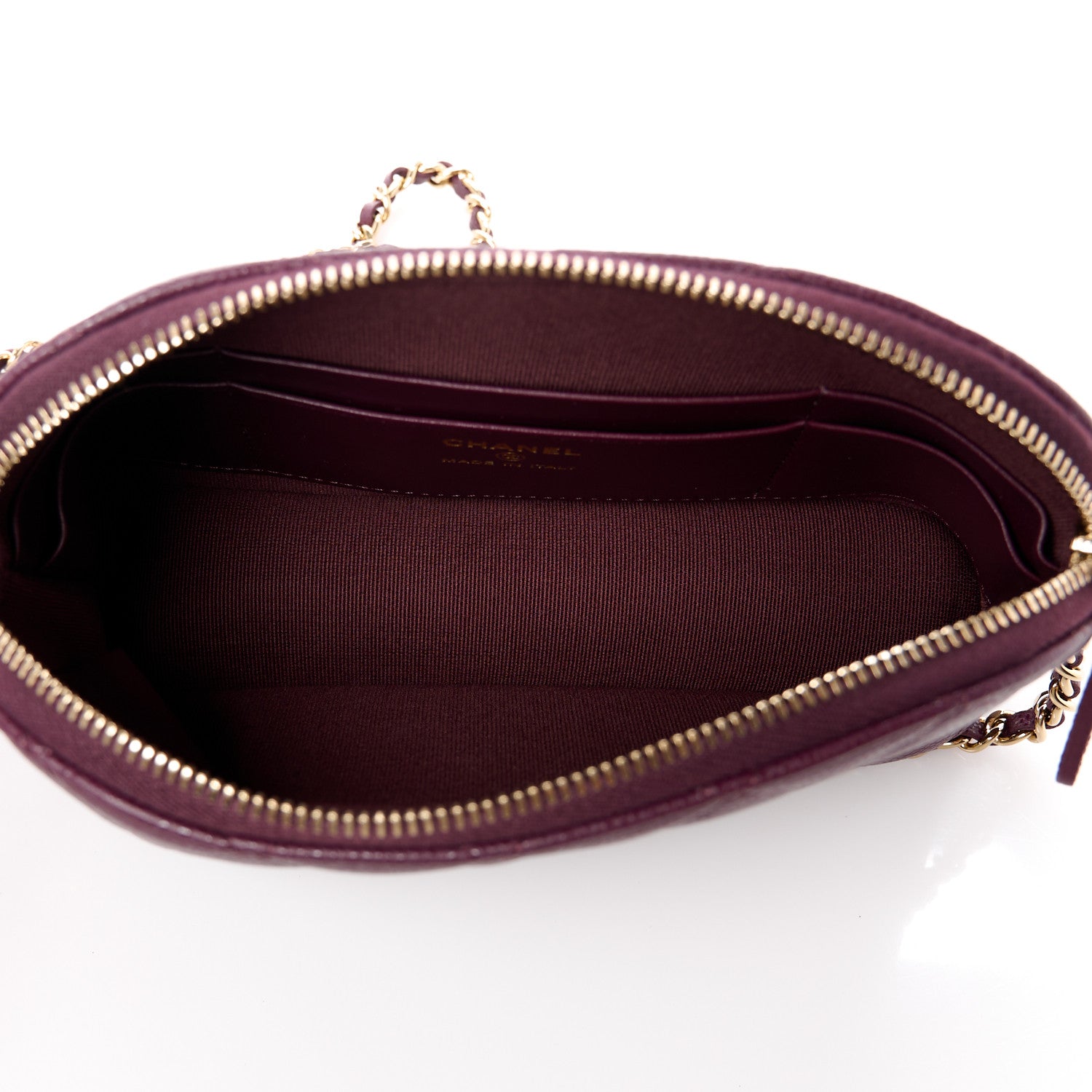 Chanel Caviar Quilted Classic Clutch With Chain Burgundy 5 of 11