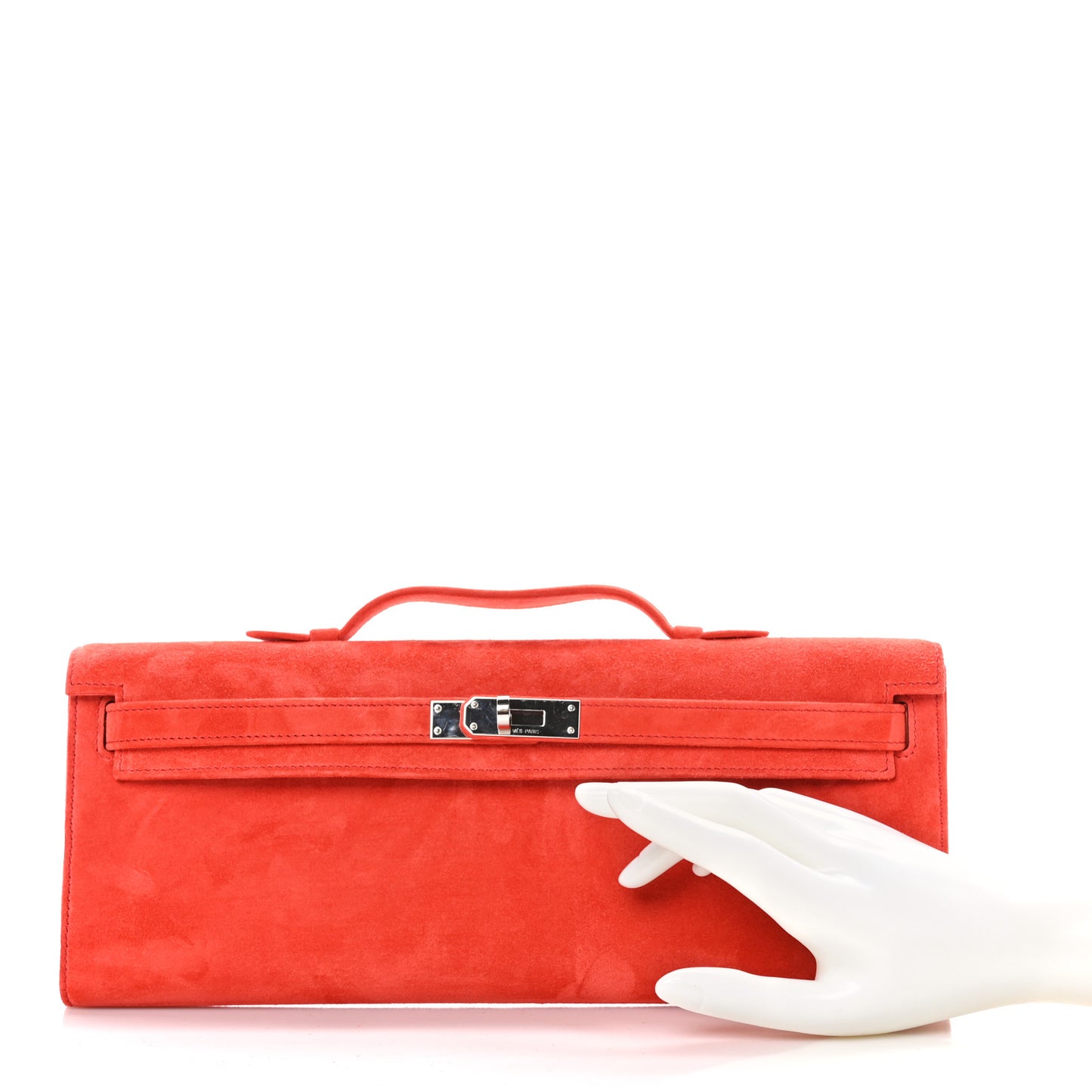 Veau Doblis Kelly Cut Clutch Pochette Capucine