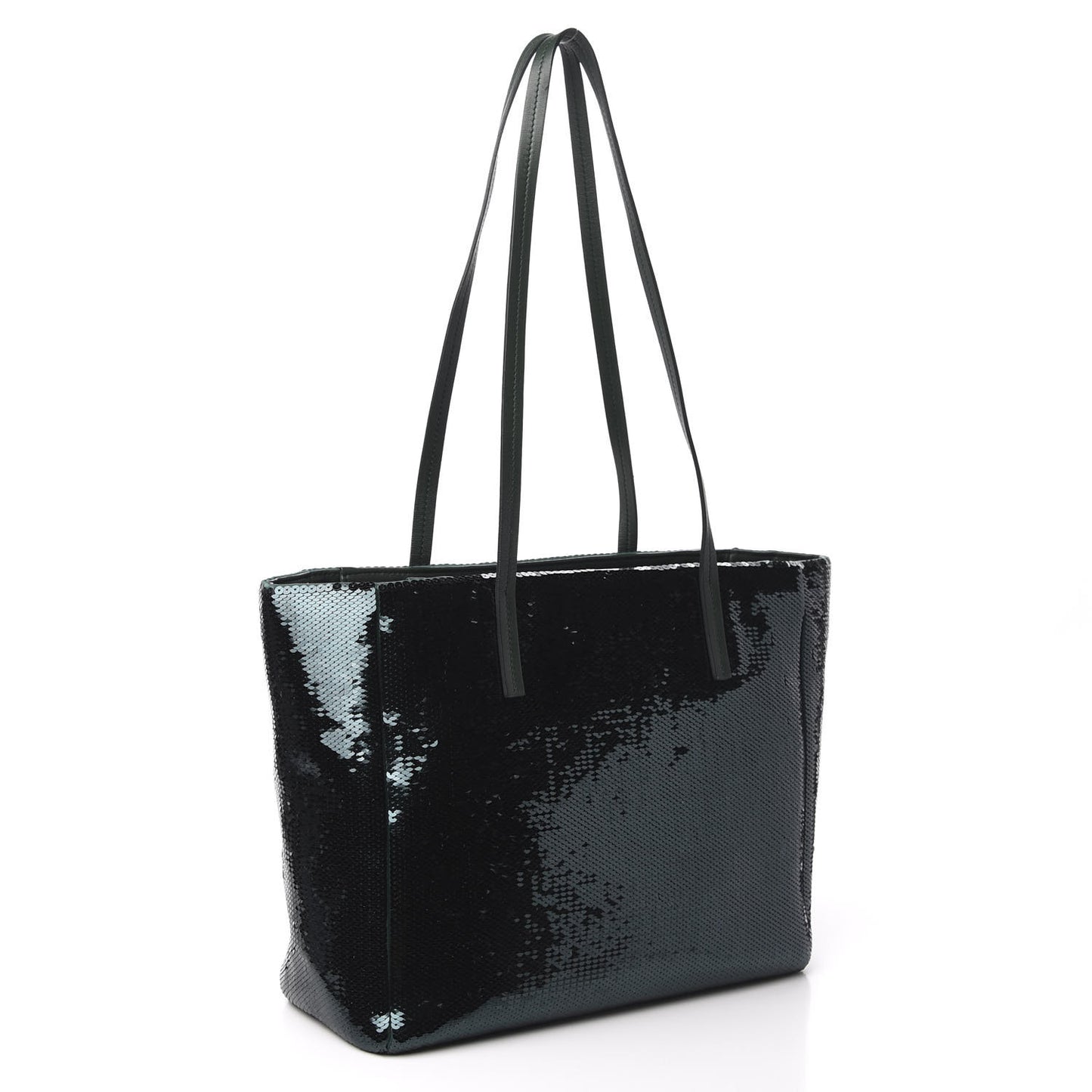 Paillettes Sequin Logo Tote Smeraldo Argent