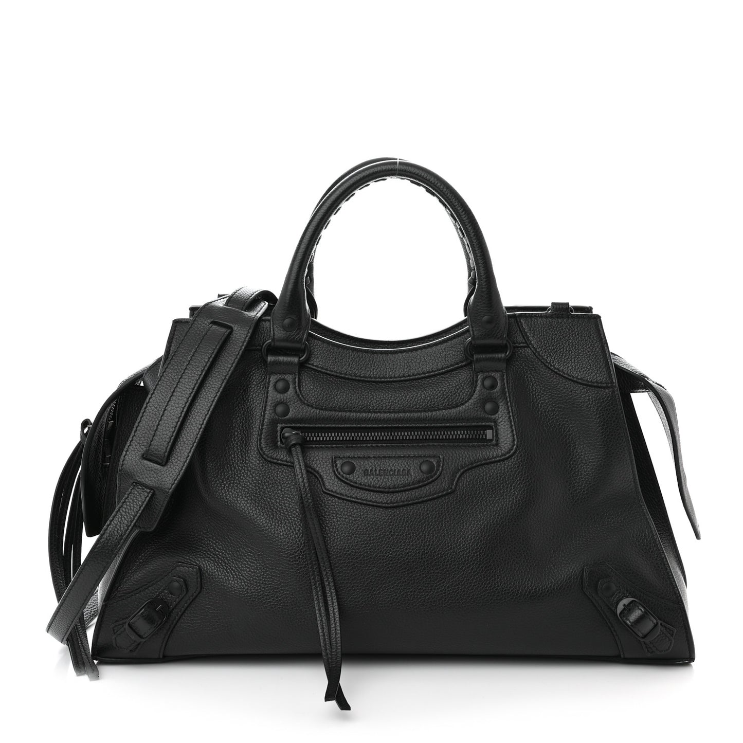 Grained Calfskin Black Hardware Neo Classic City Black