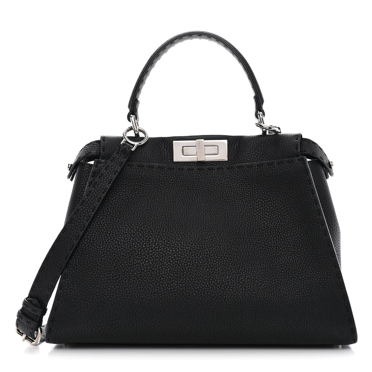 Cuoio Romano Selleria Bi-Color Medium Peekaboo Iconic Satchel Black Mou