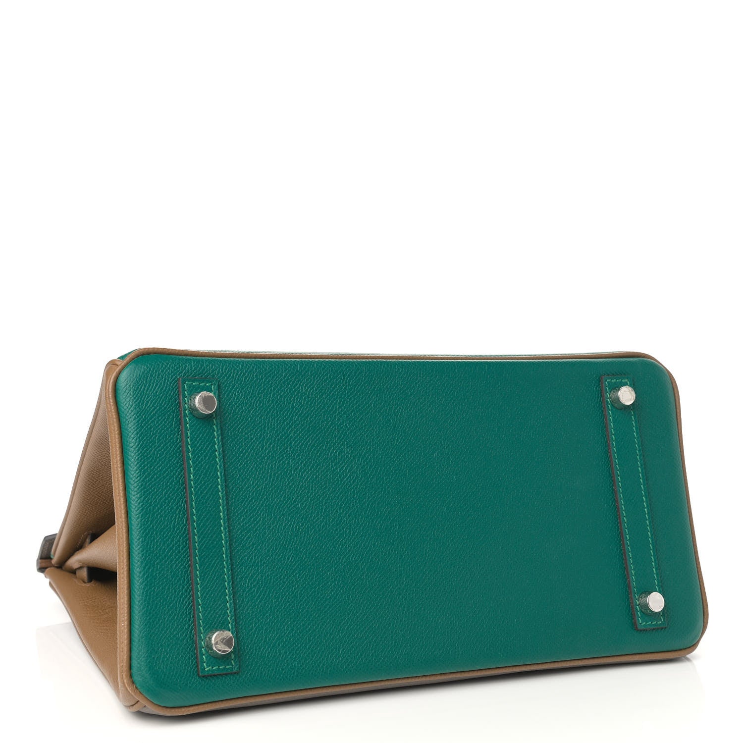Hermes Epsom Horseshoe Birkin 30 Malachite Etain Caramel 4 of 10