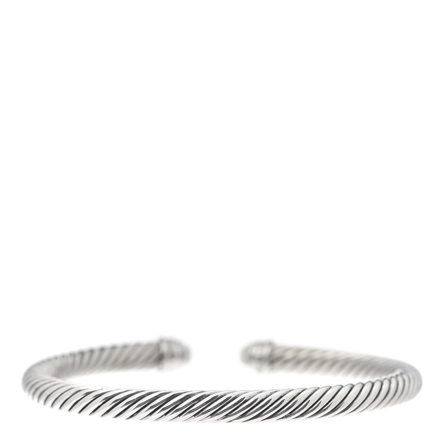 David Yurman Sterling Silver Diamond White Agate 5mm Cable Classics Bracelet 3 of 4